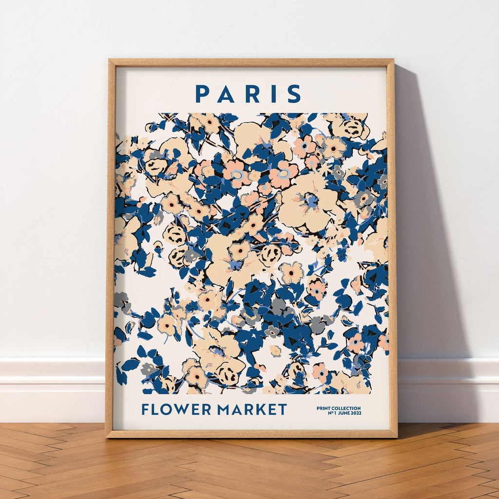 Paris Flower Market Print – Floral Wall Art Poster for Chic Interiors