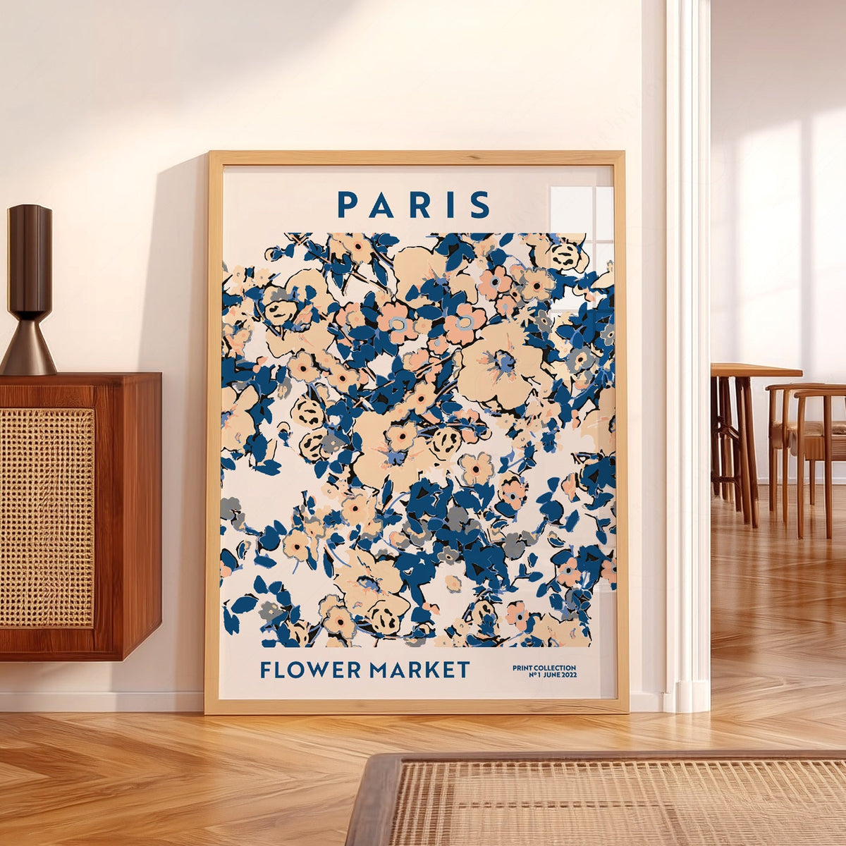 Paris Flower Market Print – Floral Wall Art Poster for Chic Interiors