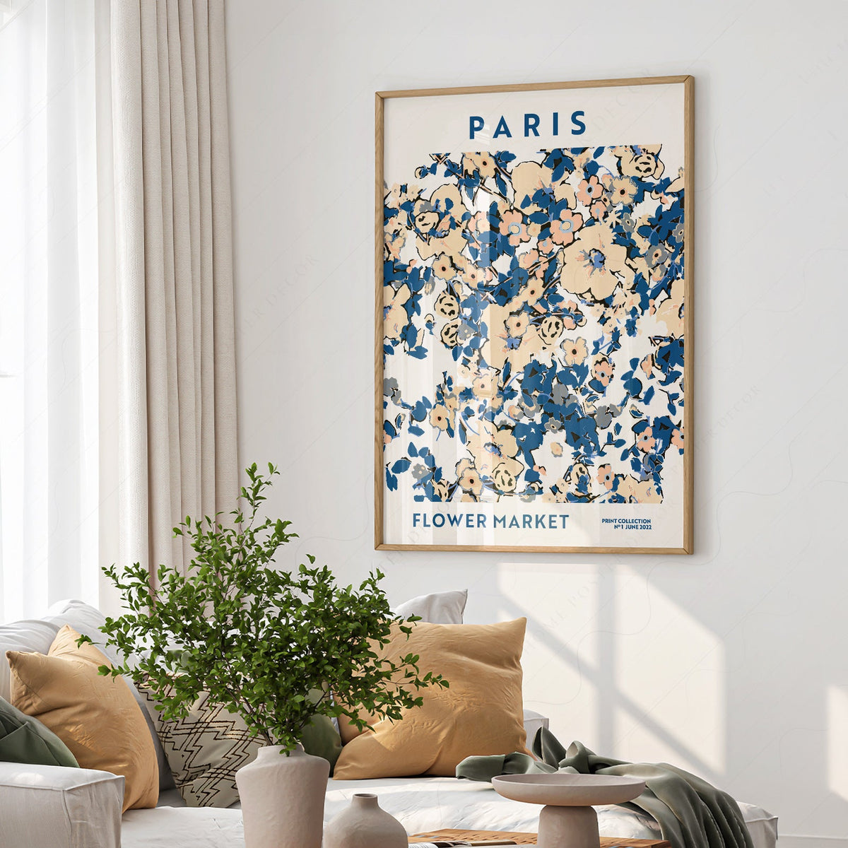 Paris Flower Market Print – Floral Wall Art Poster for Chic Interiors