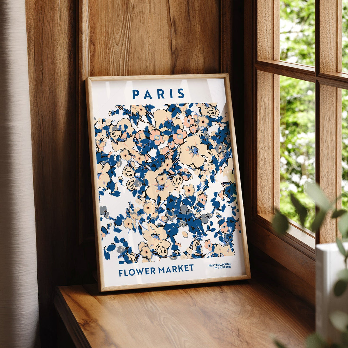 Paris Flower Market Print – Floral Wall Art Poster for Chic Interiors