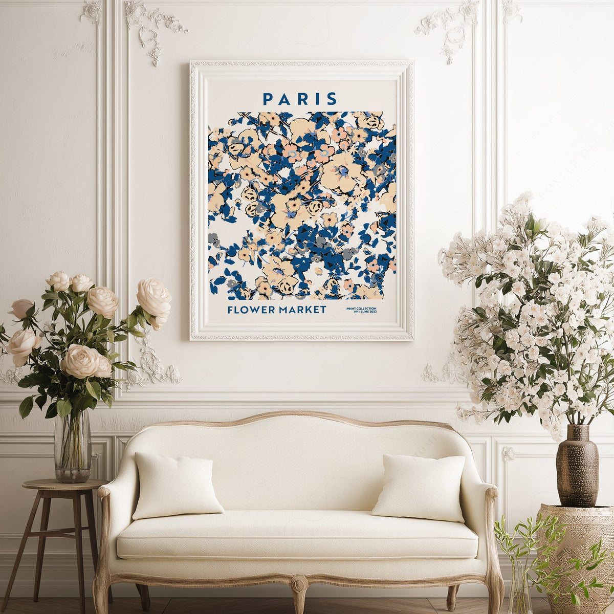 Paris Flower Market Print – Floral Wall Art Poster for Chic Interiors
