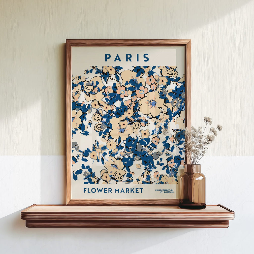 Paris Flower Market Print – Floral Wall Art Poster for Chic Interiors