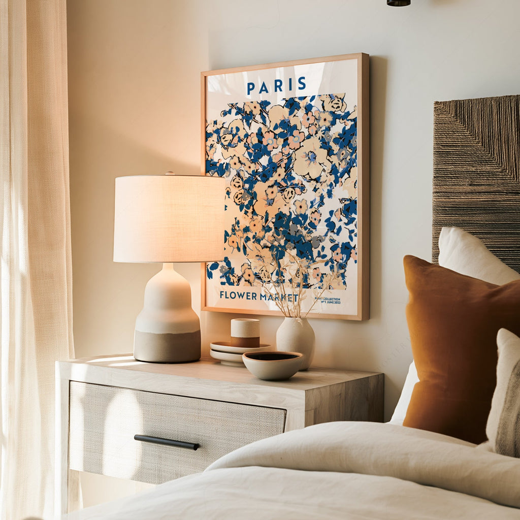 Paris Flower Market Print – Floral Wall Art Poster for Chic Interiors