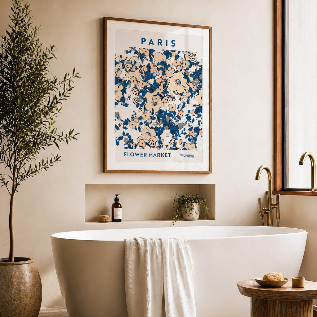 Paris Flower Market Print – Floral Wall Art Poster for Chic Interiors