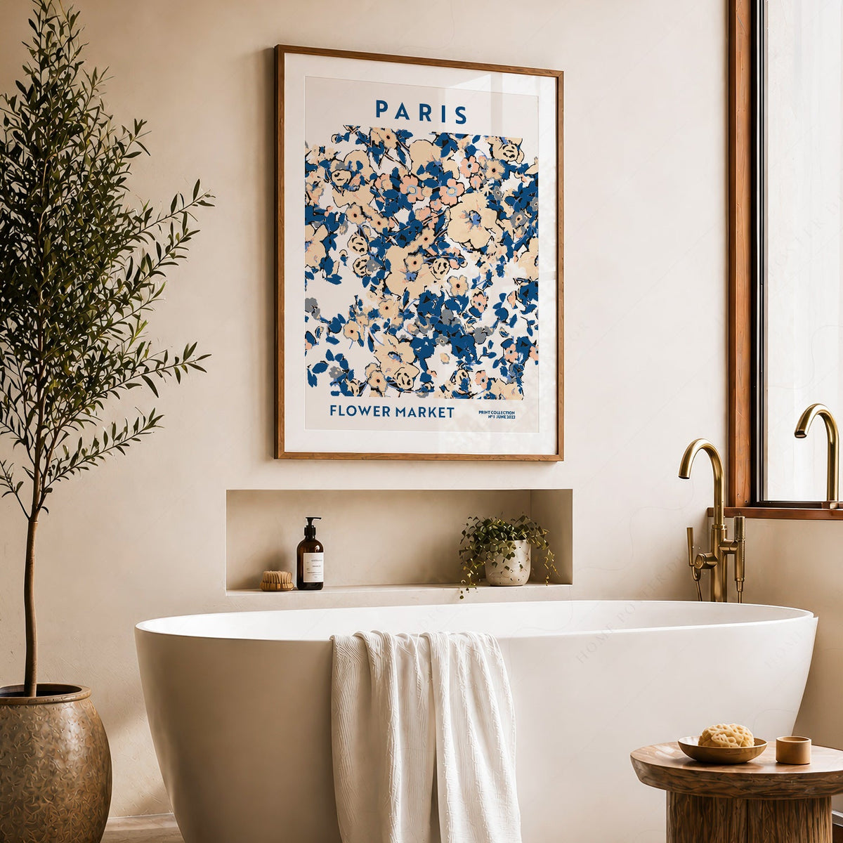 Paris Flower Market Print – Floral Wall Art Poster for Chic Interiors