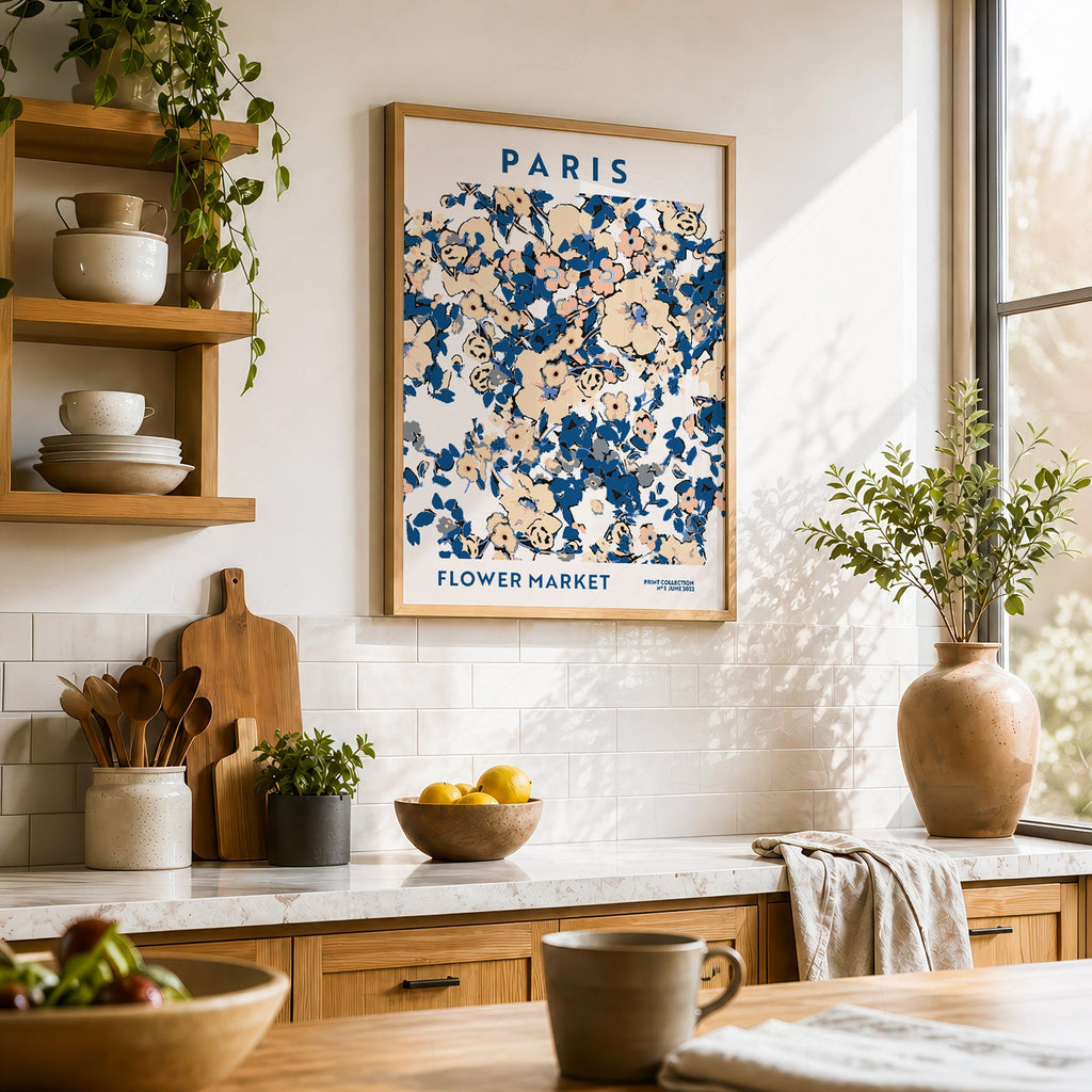 Paris Flower Market Print – Floral Wall Art Poster for Chic Interiors