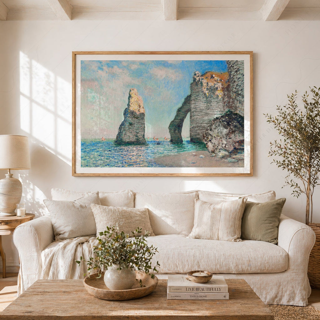 Claude Monet The Cliffs at Étretat Art Print – Impressionist Seascape Poster