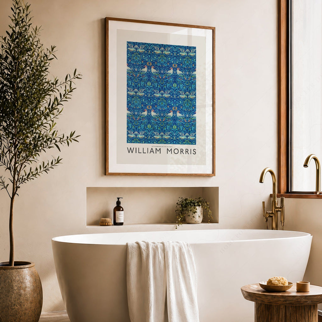 William Morris Bird Pattern Art Print – Arts and Crafts Wall Decor