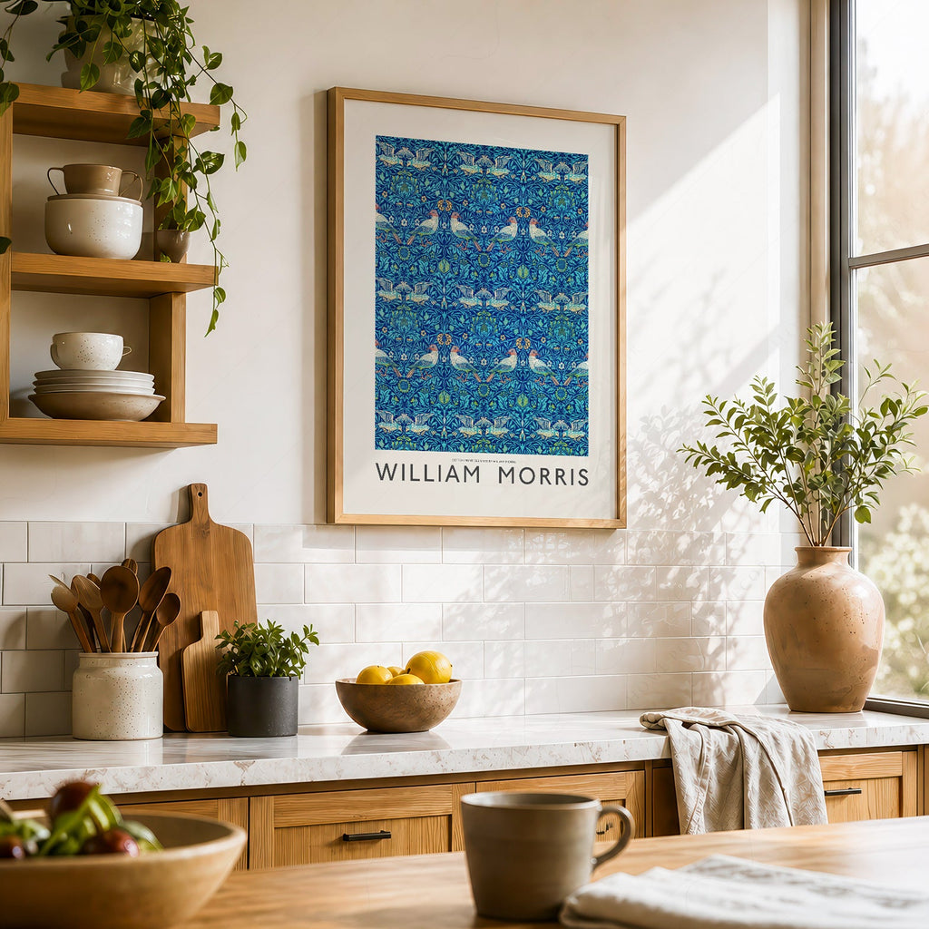 William Morris Bird Pattern Art Print – Arts and Crafts Wall Decor