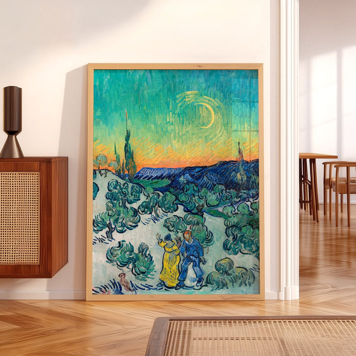 Van Gogh A Walk at Twilight Art Print – Famous Painting Wall Decor