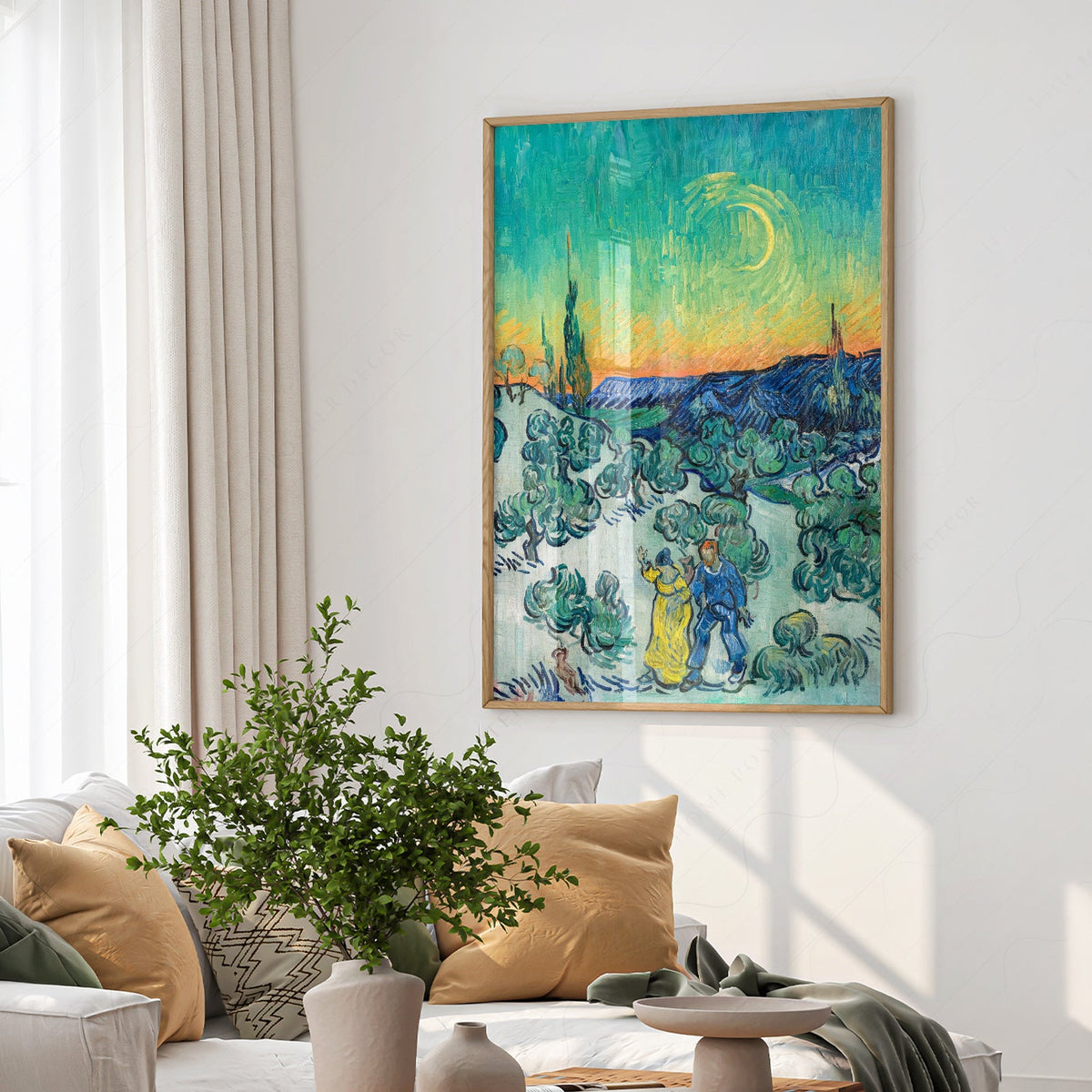 Van Gogh A Walk at Twilight Art Print – Famous Painting Wall Decor