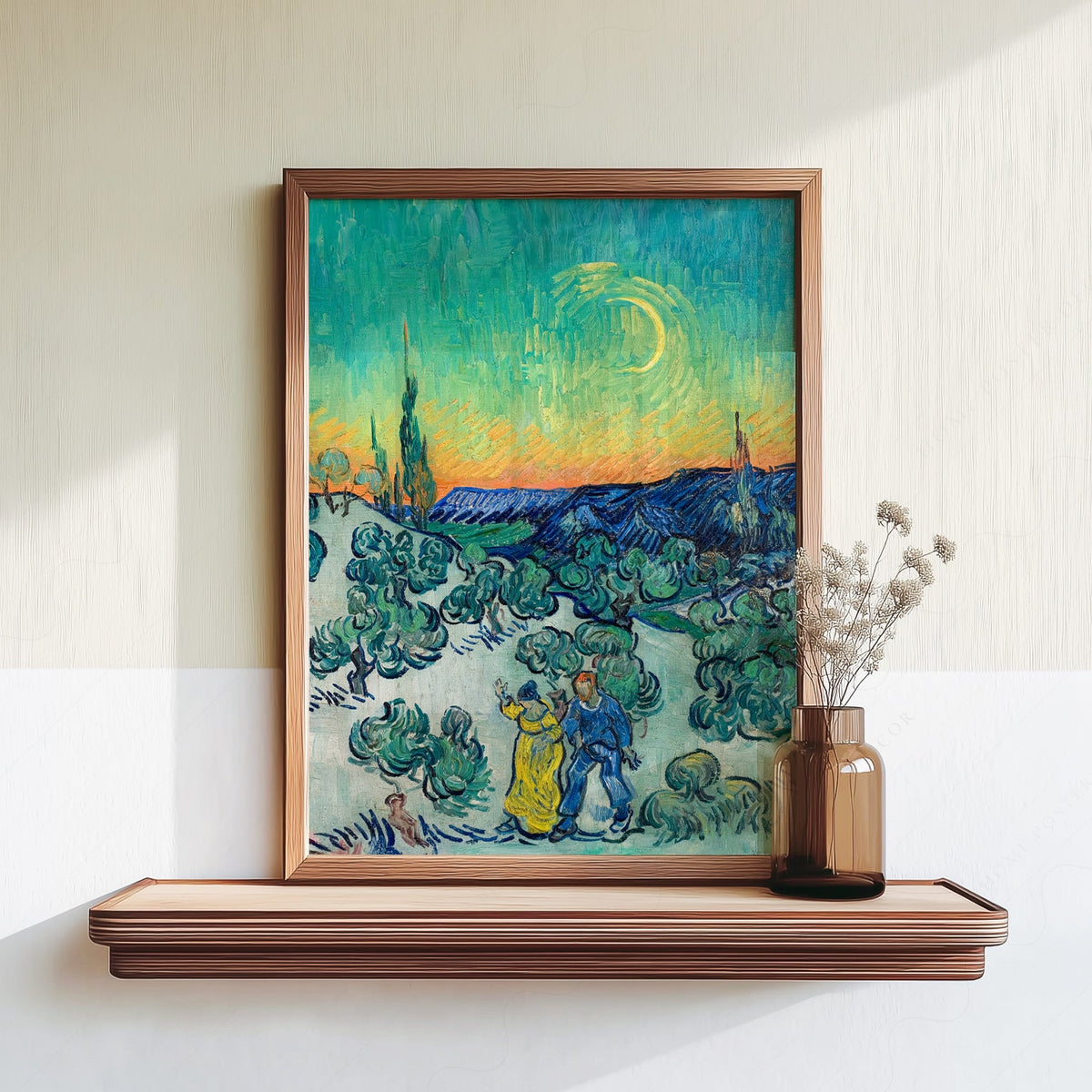 Van Gogh A Walk at Twilight Art Print – Famous Painting Wall Decor