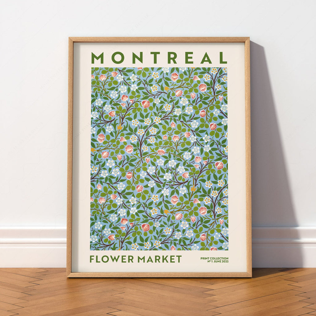 Montreal Flower Market Print – Botanical Wall Art Floral Poster