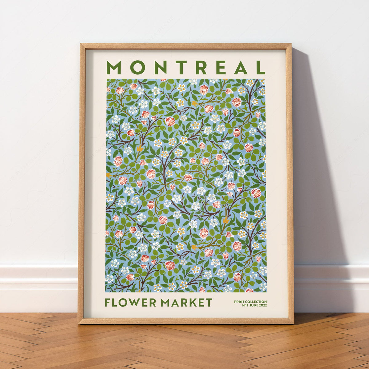 Montreal Flower Market Print – Botanical Wall Art Floral Poster