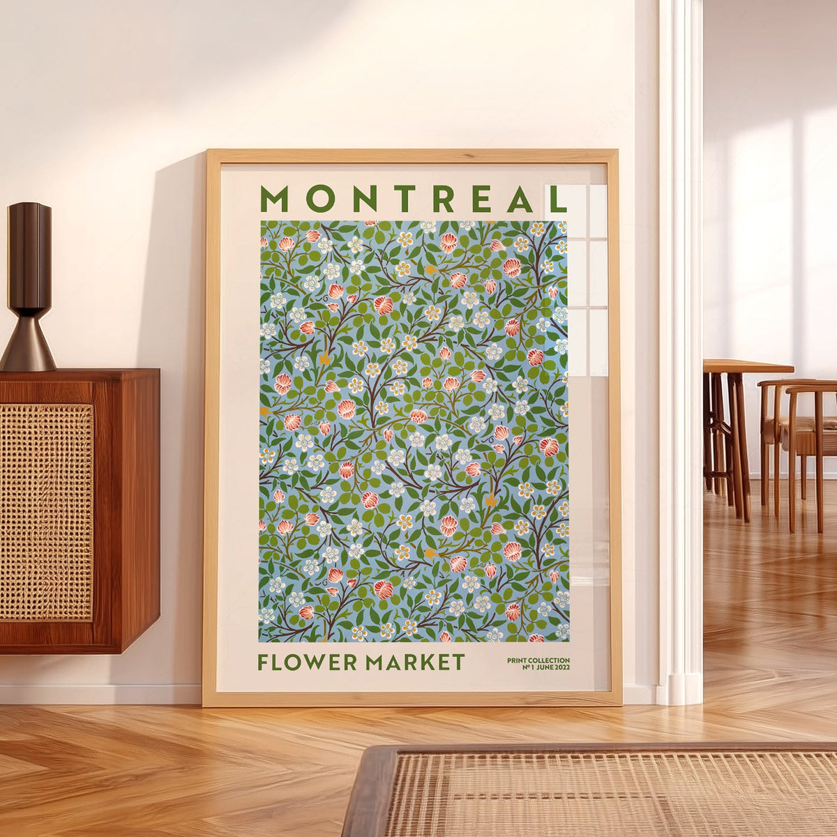 Montreal Flower Market Print – Botanical Wall Art Floral Poster