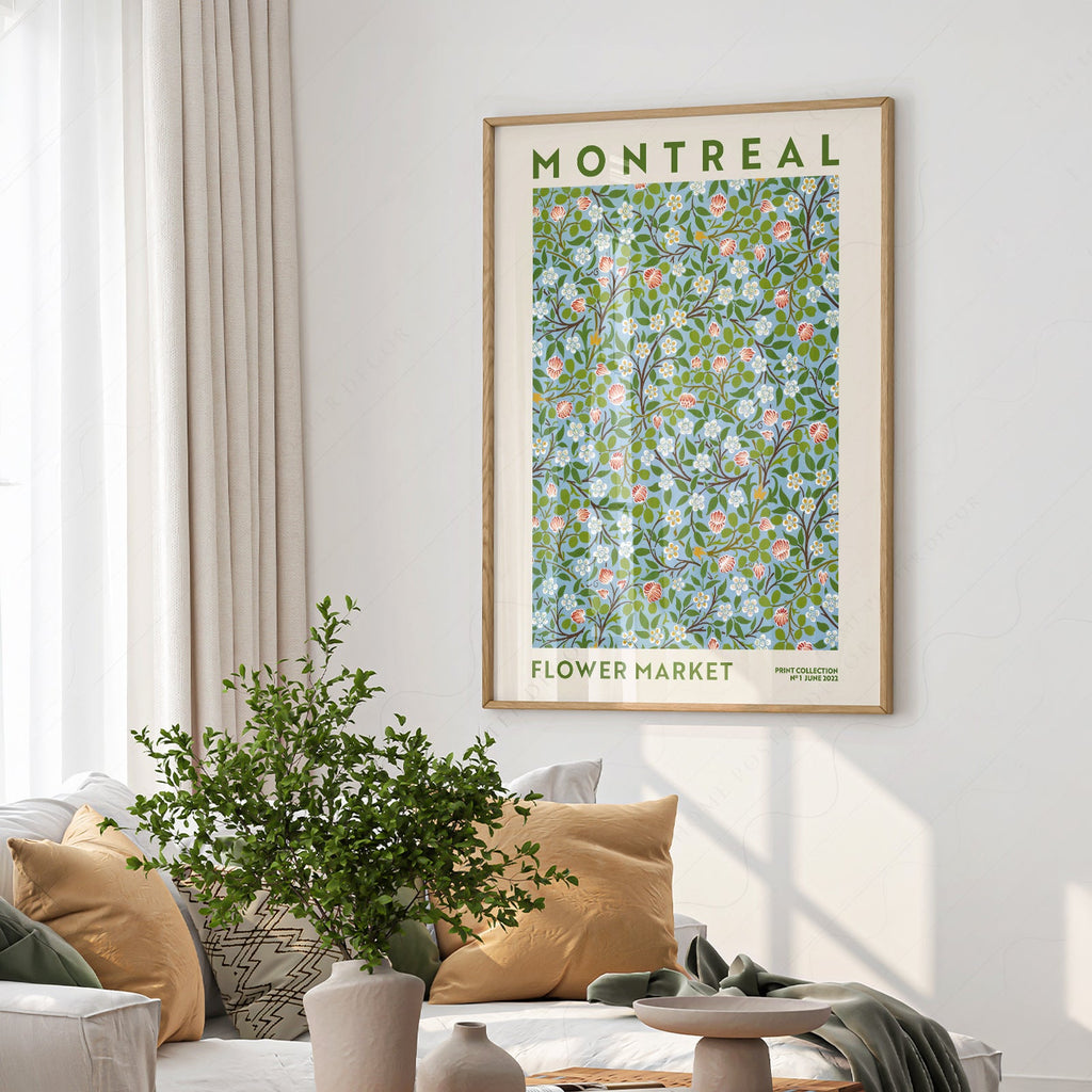 Montreal Flower Market Print – Botanical Wall Art Floral Poster
