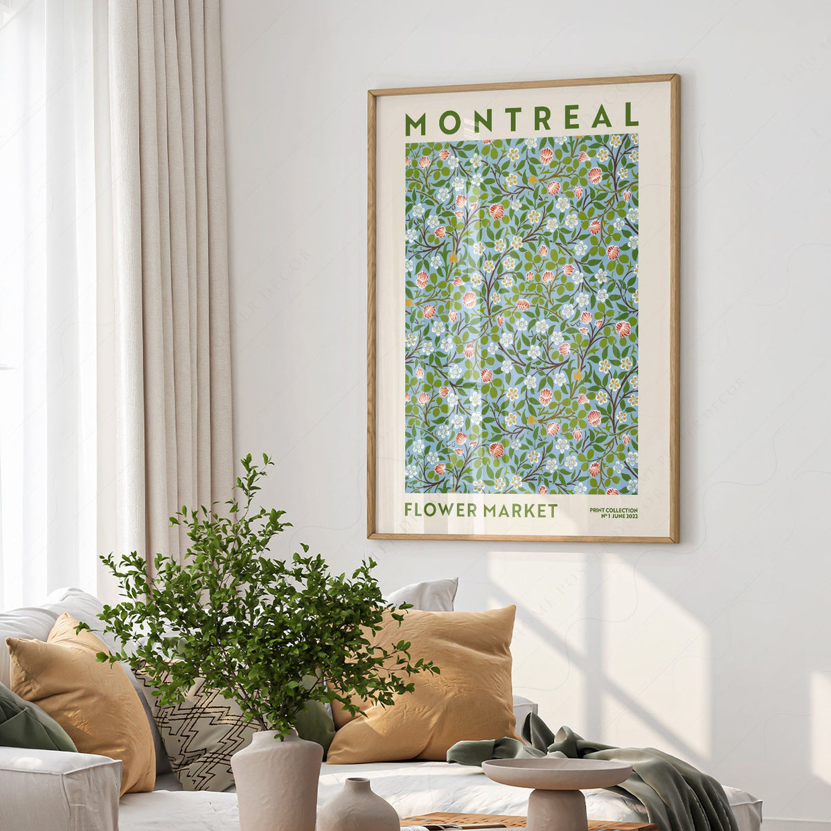 Montreal Flower Market Print – Botanical Wall Art Floral Poster