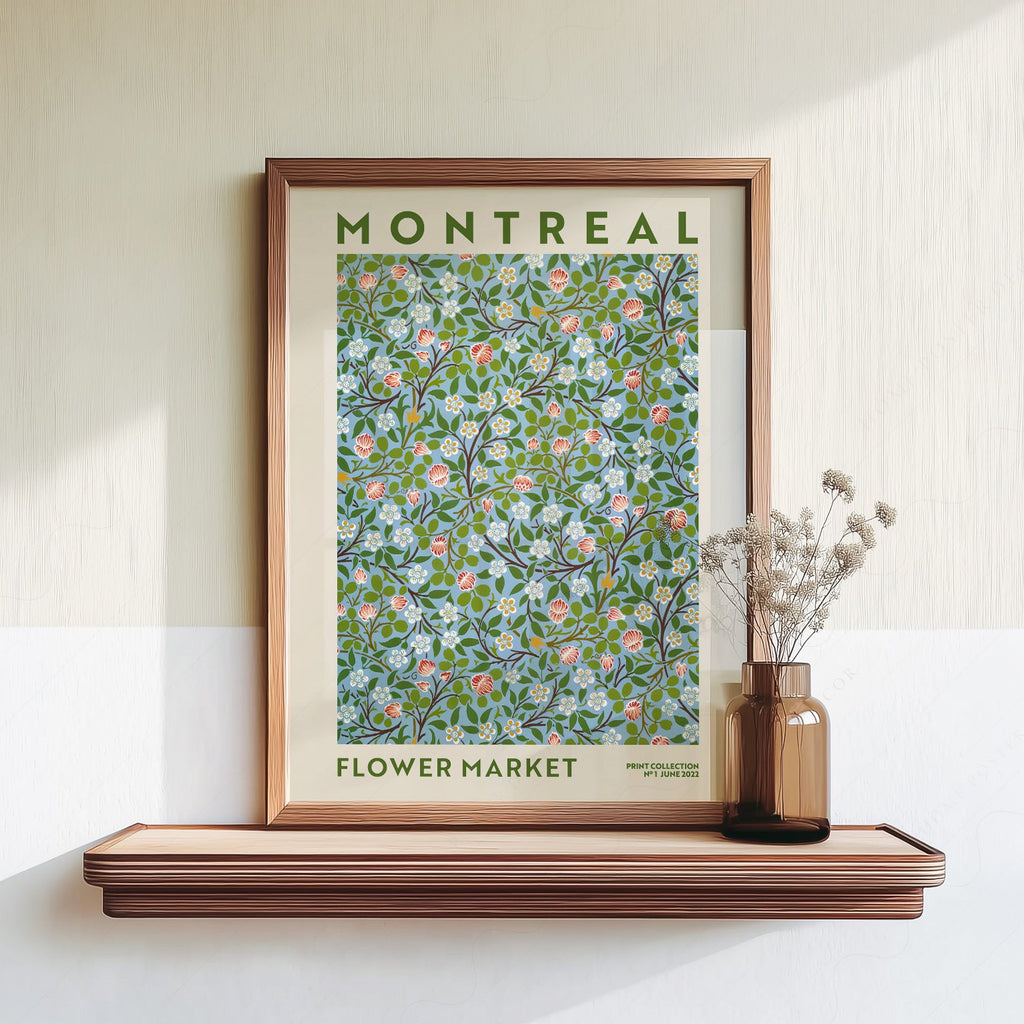 Montreal Flower Market Print – Botanical Wall Art Floral Poster