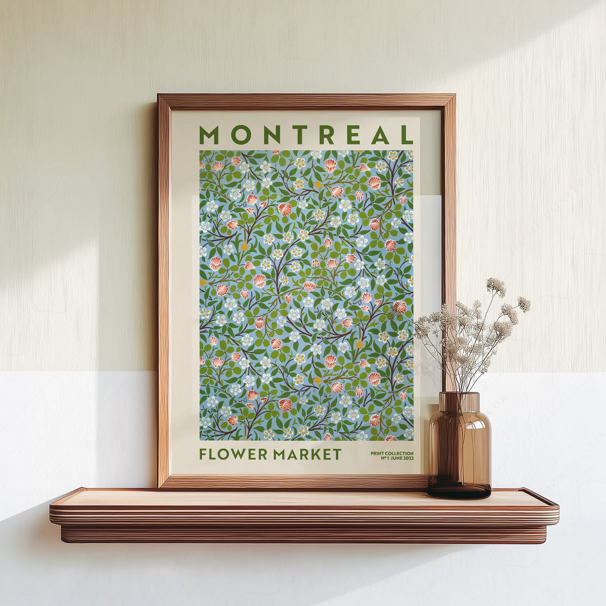 Montreal Flower Market Print – Botanical Wall Art Floral Poster