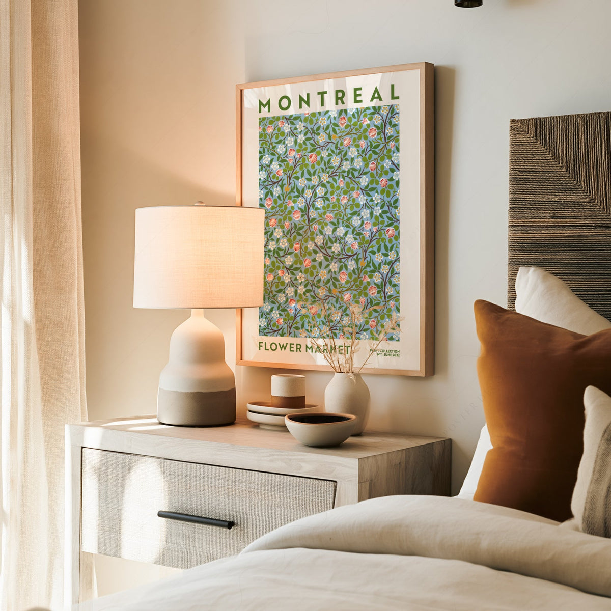 Montreal Flower Market Print – Botanical Wall Art Floral Poster