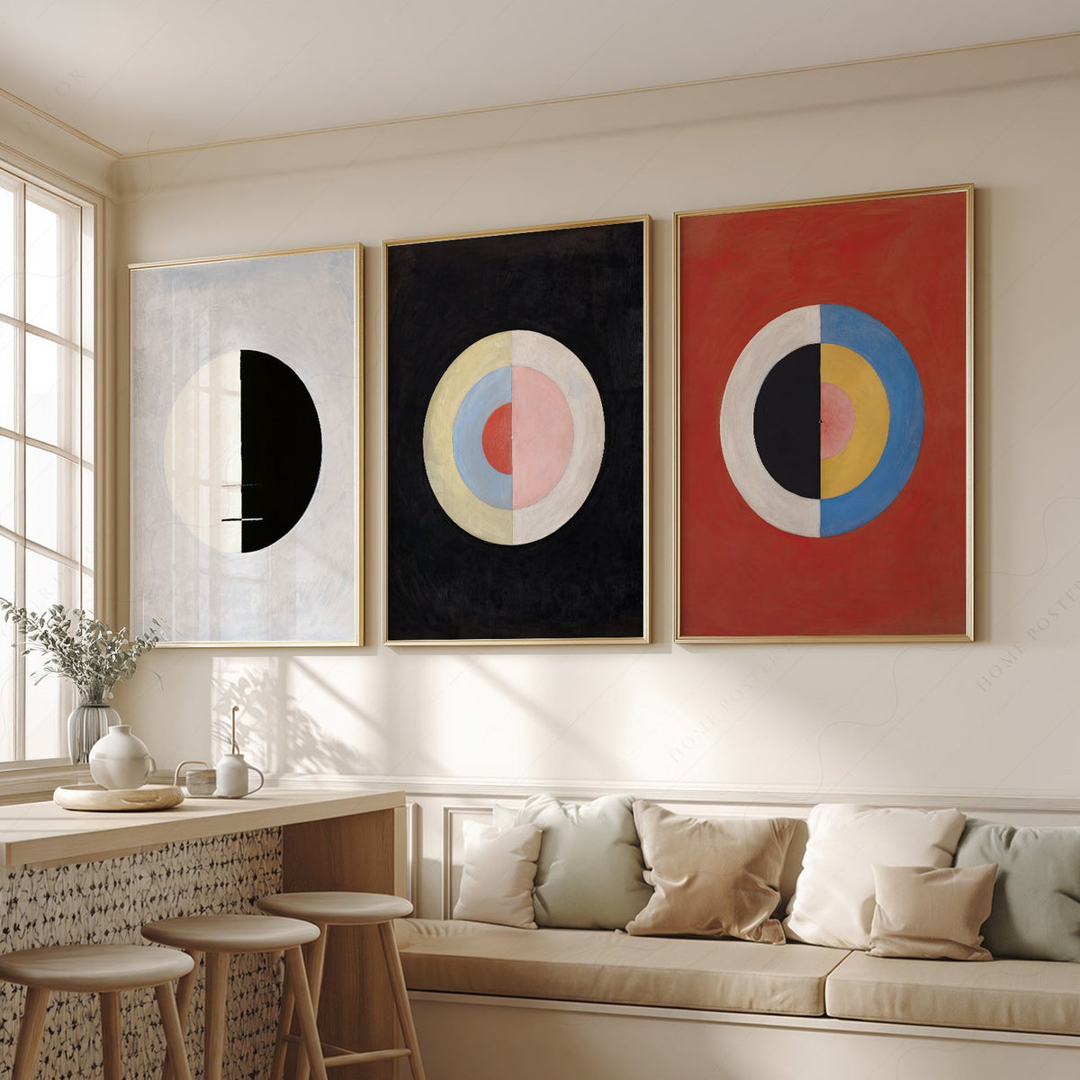 Hilma af Klint Set of 3 Prints – Abstract Geometric Wall Art Posters