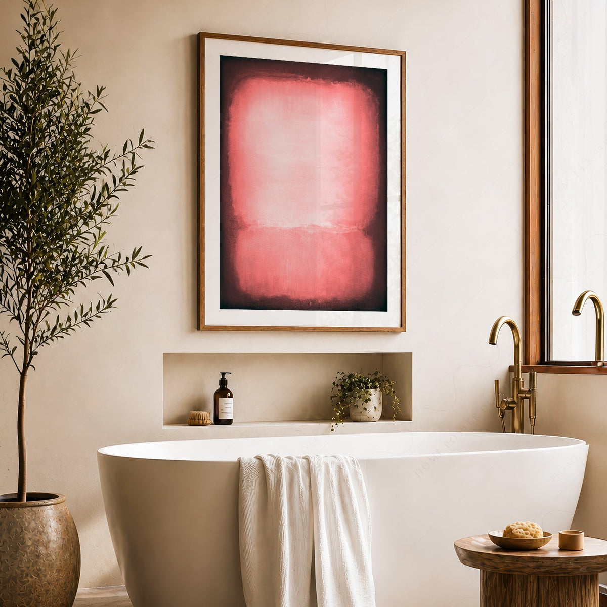 Mark Rothko Untitled Pink and Black Art Print – Abstract Wall Decor