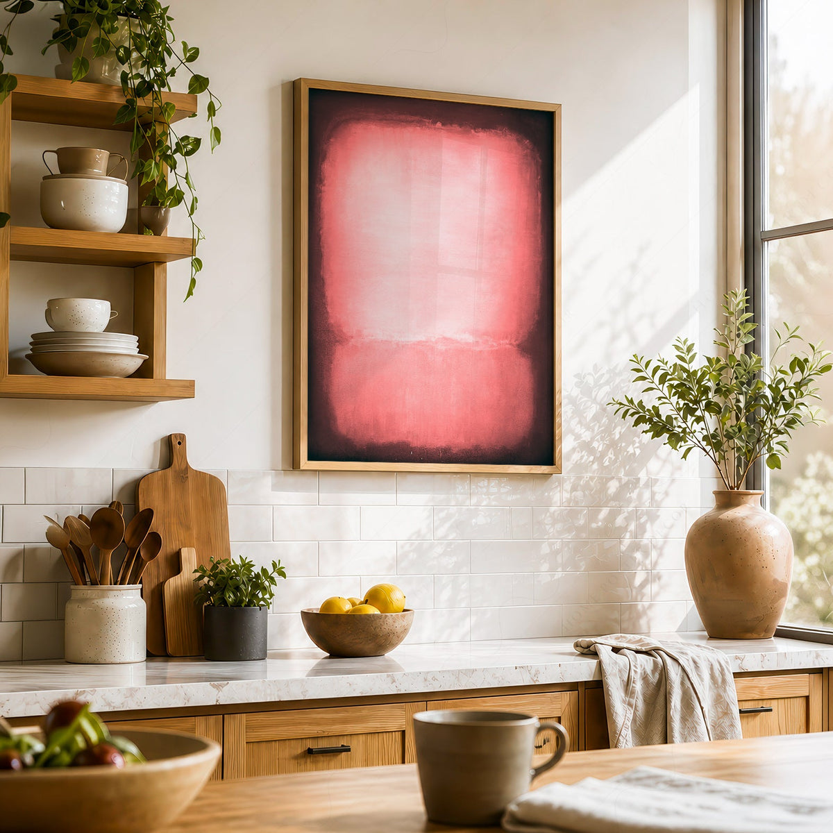 Mark Rothko Untitled Pink and Black Art Print – Abstract Wall Decor