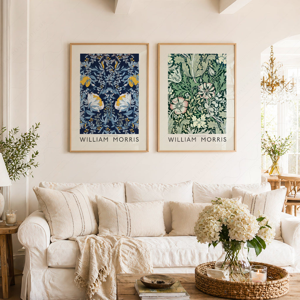William Morris Floral Set of 2 Prints – Arts and Crafts Wall Art