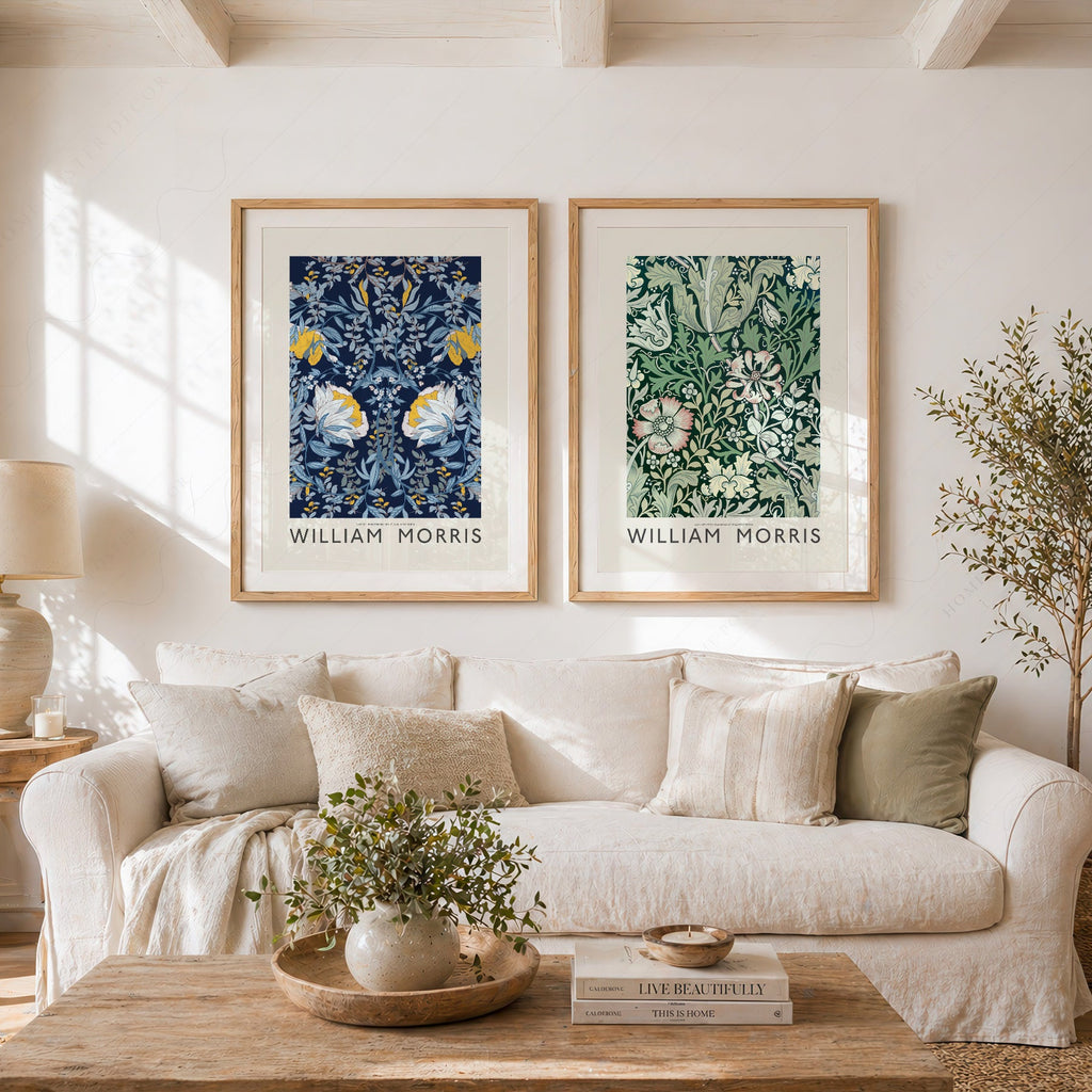 William Morris Floral Set of 2 Prints – Arts and Crafts Wall Art