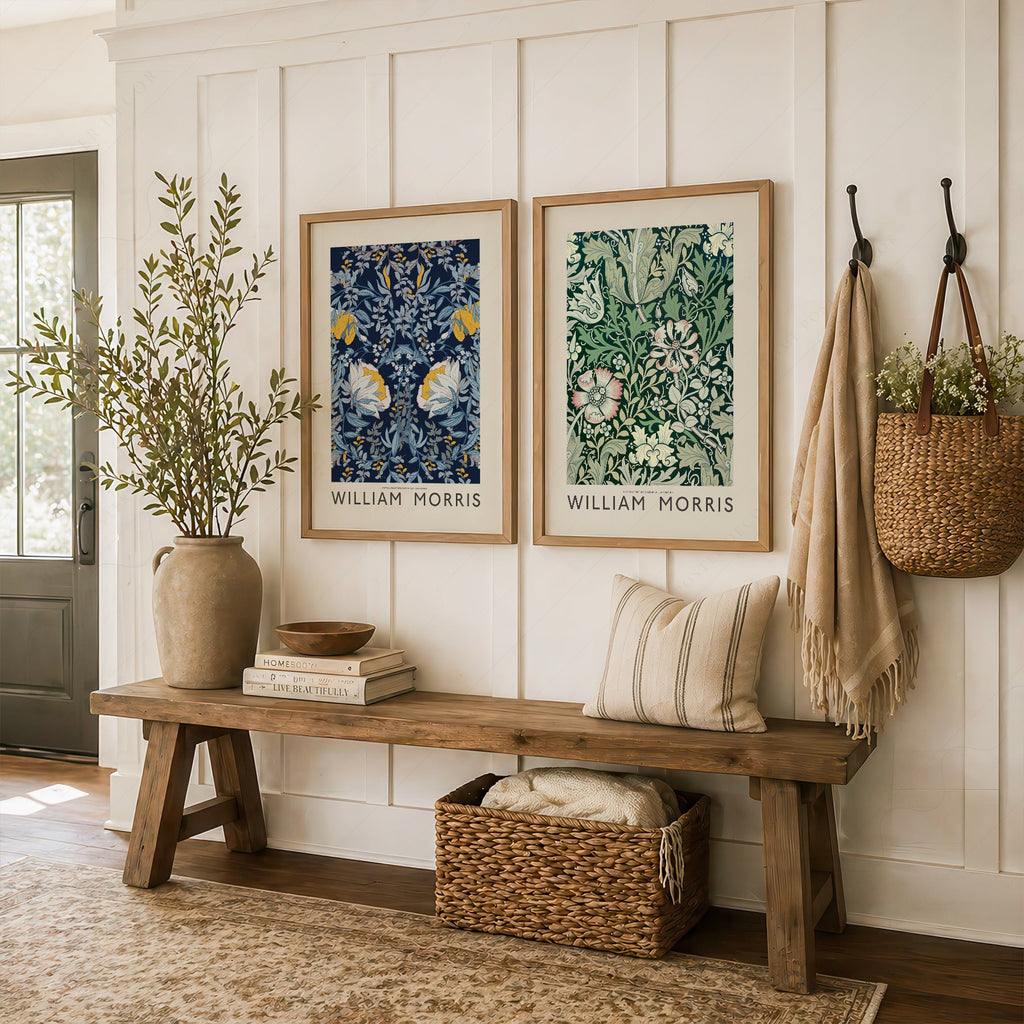 William Morris Floral Set of 2 Prints – Arts and Crafts Wall Art