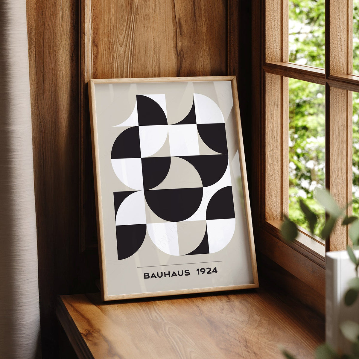 Bauhaus 1924 Geometric Art Print – Mid-Century Modern Wall Decor