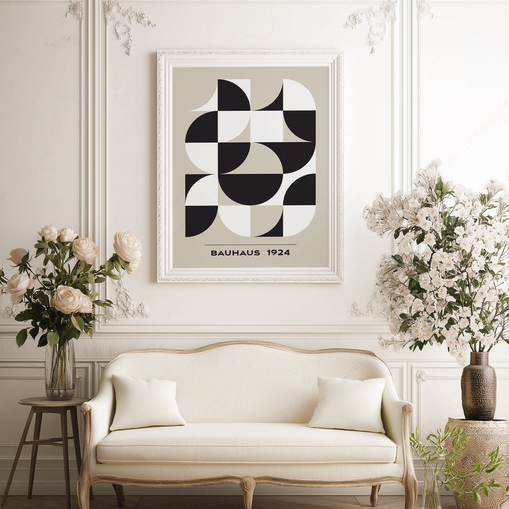 Bauhaus 1924 Geometric Art Print – Mid-Century Modern Wall Decor