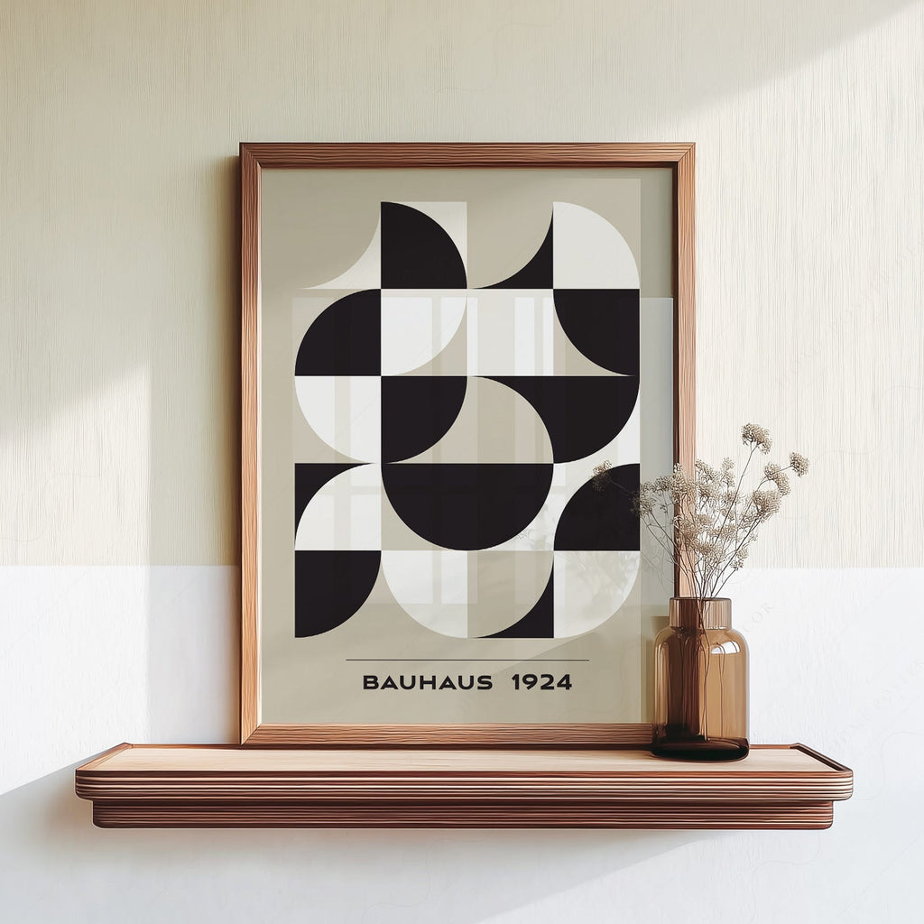 Bauhaus 1924 Geometric Art Print – Mid-Century Modern Wall Decor