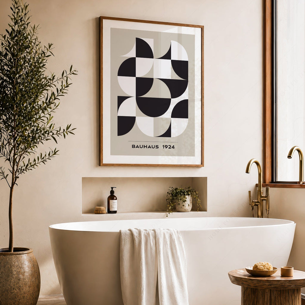 Bauhaus 1924 Geometric Art Print – Mid-Century Modern Wall Decor