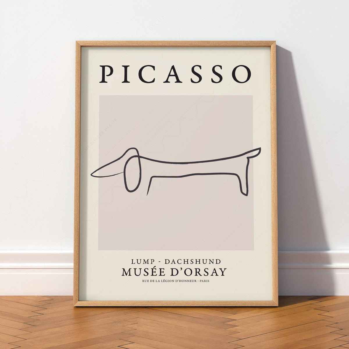 Pablo Picasso Lump Dachshund Line Drawing Print – Minimalist Wall Art