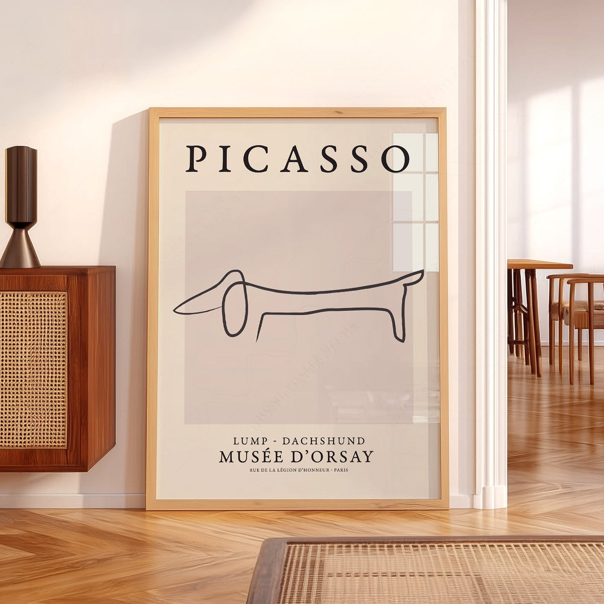 Pablo Picasso Lump Dachshund Line Drawing Print – Minimalist Wall Art