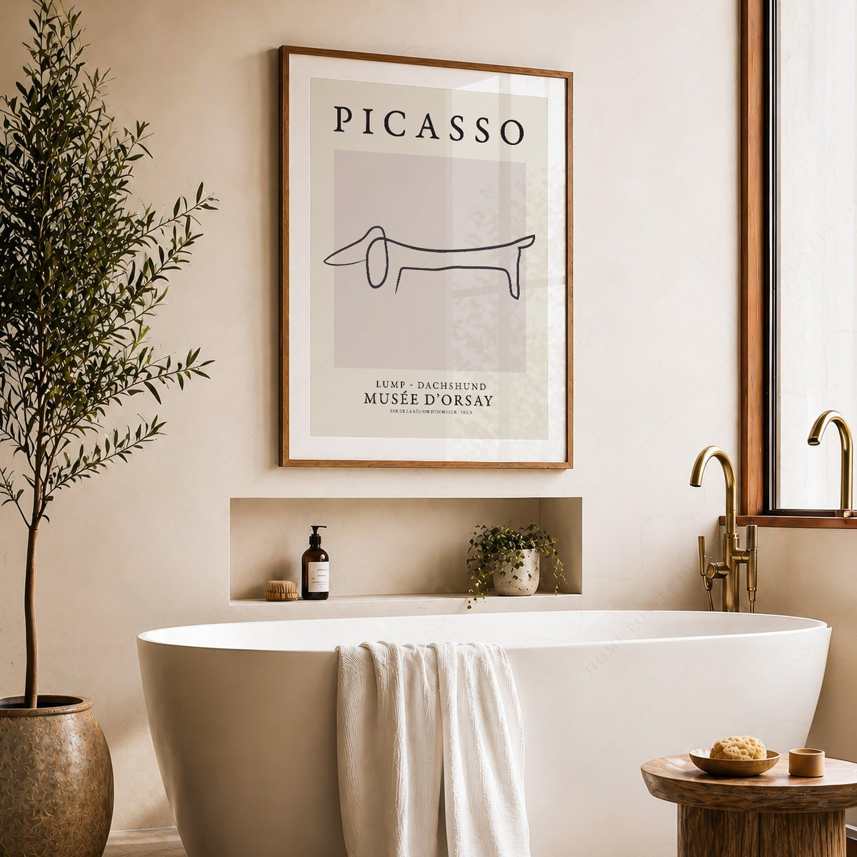 Pablo Picasso Lump Dachshund Line Drawing Print – Minimalist Wall Art