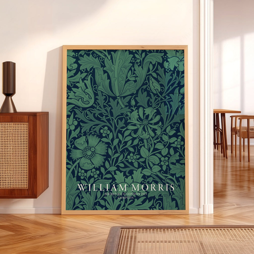 William Morris Compton Art Print – Emerald Green Botanical Wall Decor