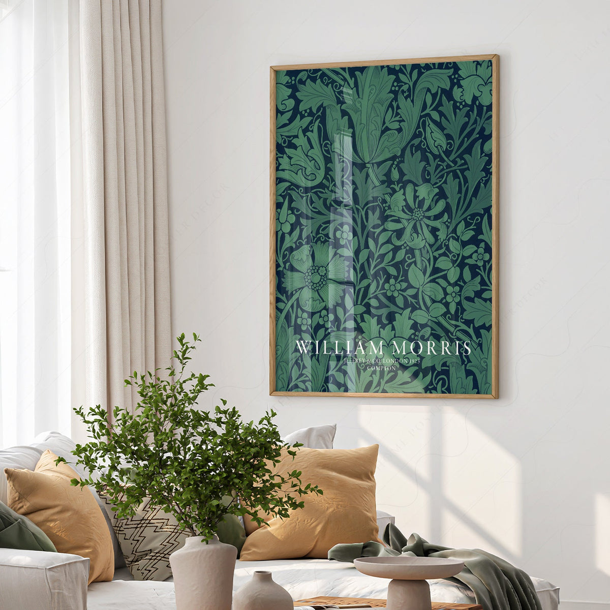 William Morris Compton Art Print – Emerald Green Botanical Wall Decor