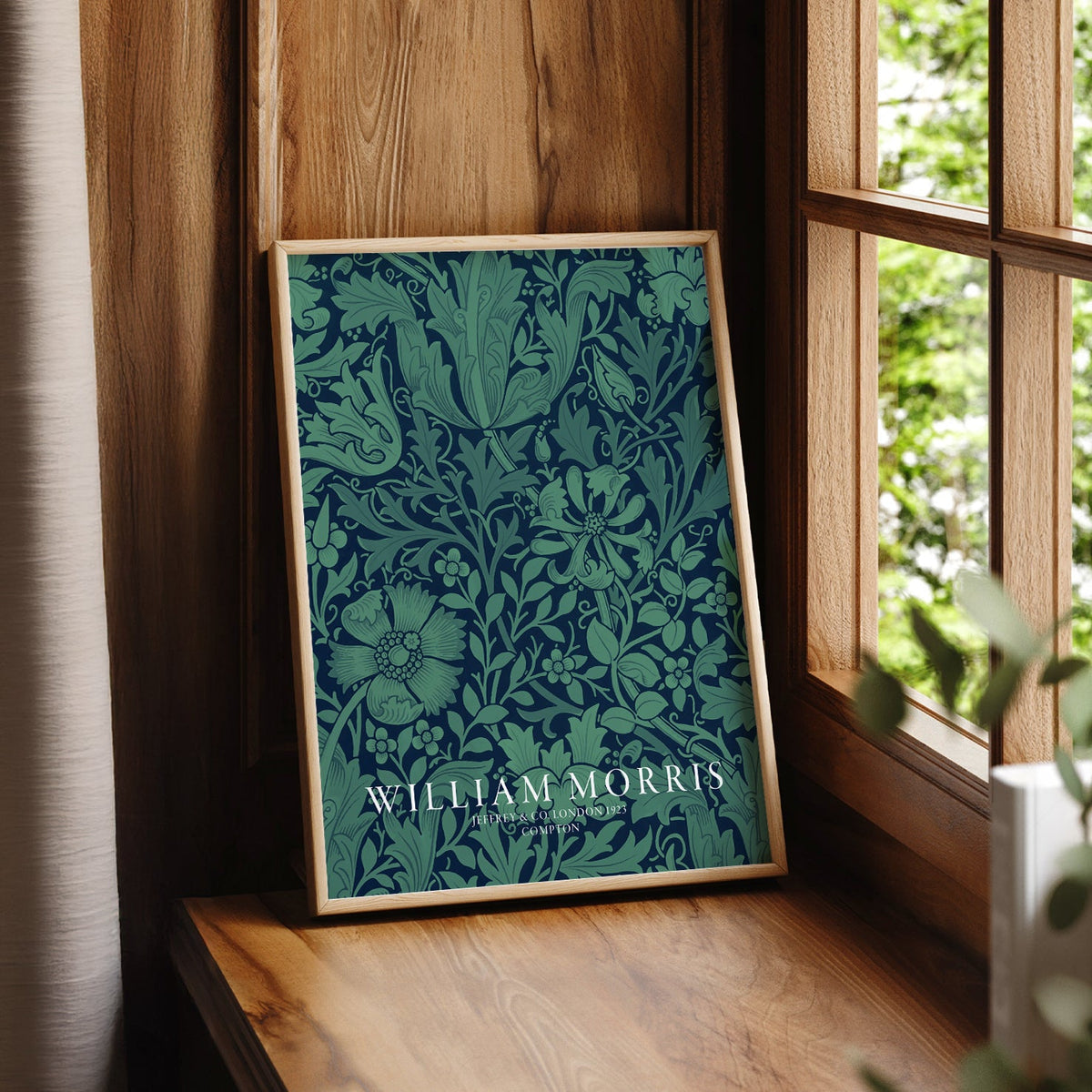 William Morris Compton Art Print – Emerald Green Botanical Wall Decor