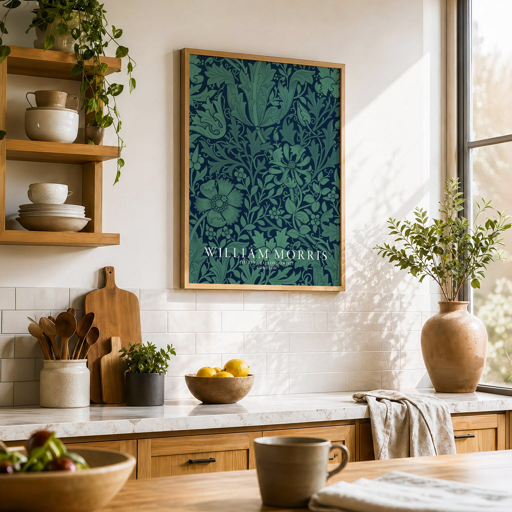 William Morris Compton Art Print – Emerald Green Botanical Wall Decor