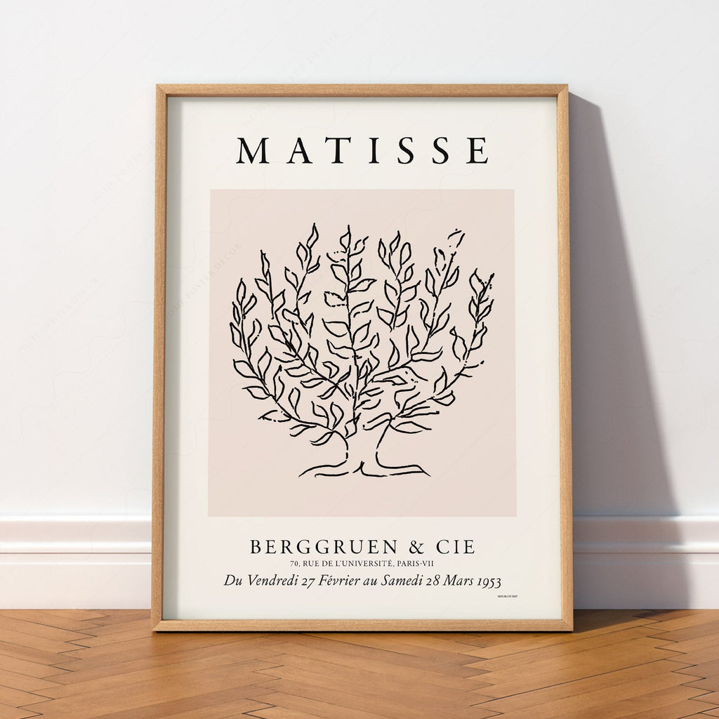 Henri Matisse Tree Drawing Exhibition Poster – Minimalist Line Art Print