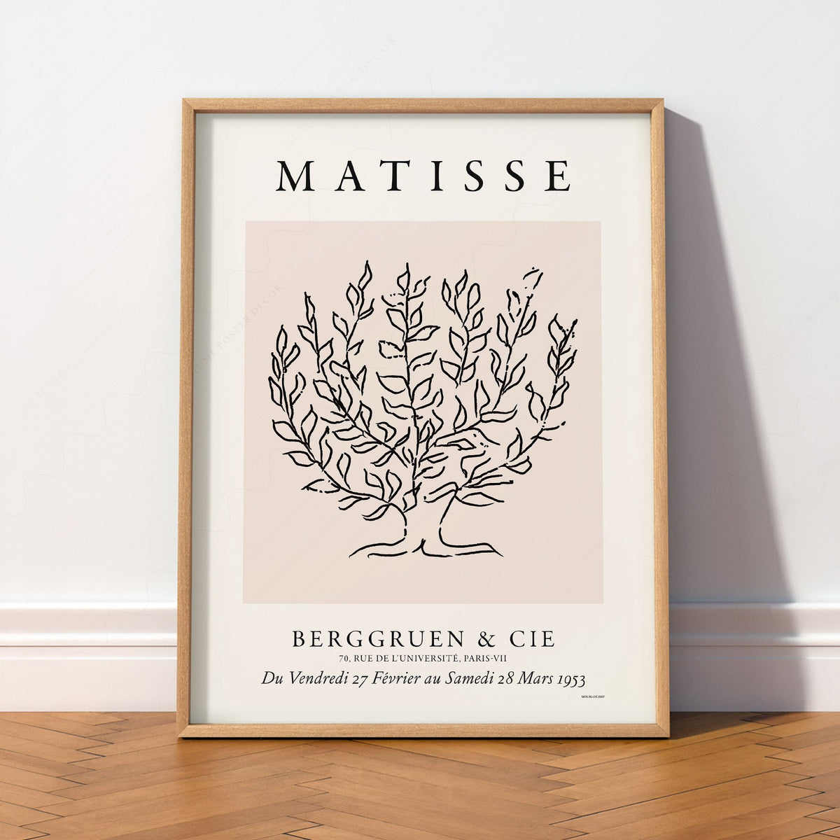 Henri Matisse Tree Drawing Exhibition Poster – Minimalist Line Art Print
