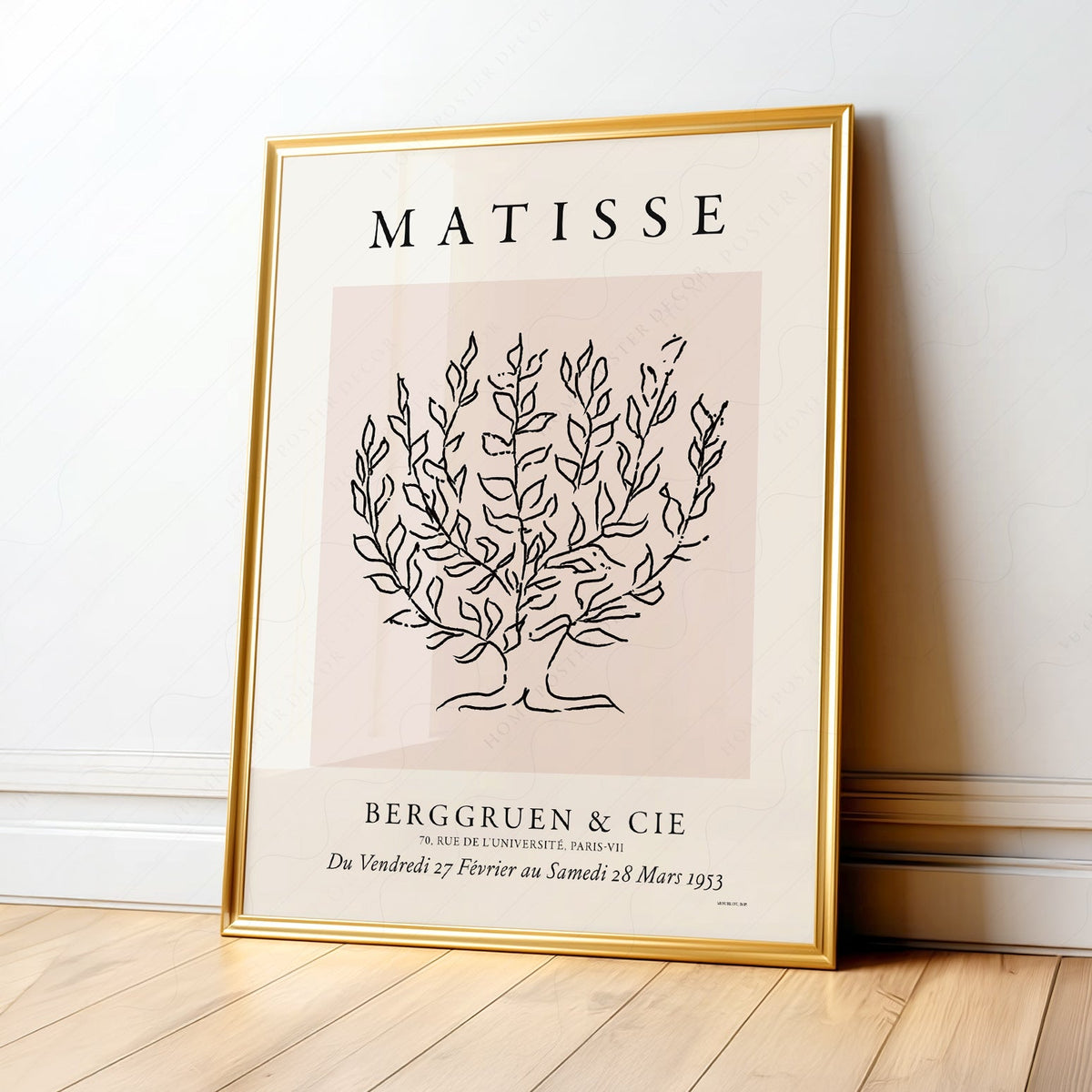 Henri Matisse Tree Drawing Exhibition Poster – Minimalist Line Art Print