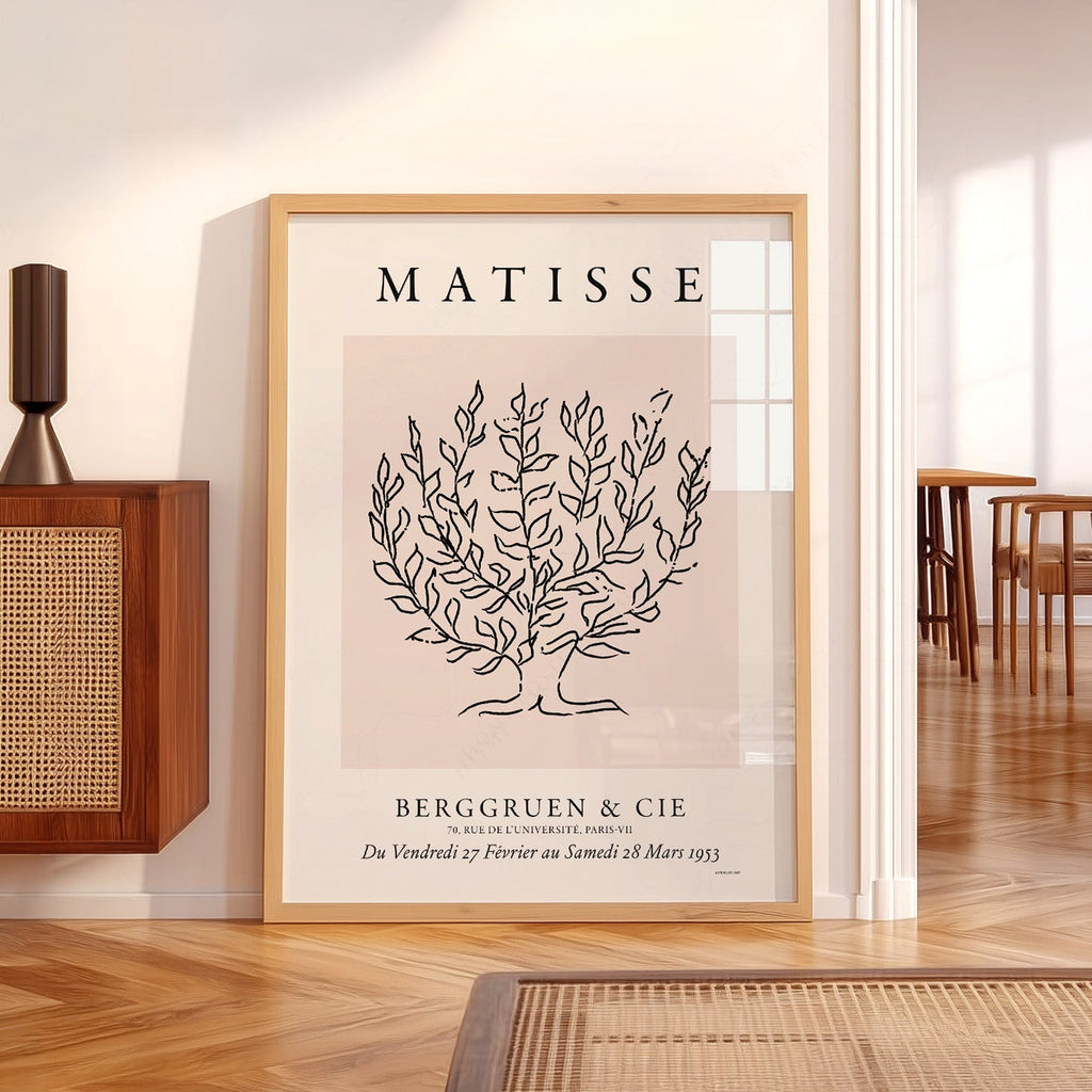 Henri Matisse Tree Drawing Exhibition Poster – Minimalist Line Art Print