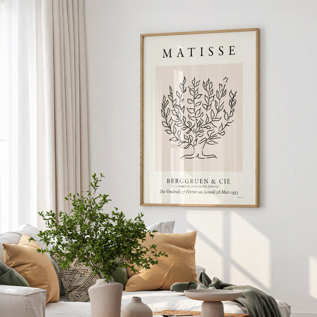 Henri Matisse Tree Drawing Exhibition Poster – Minimalist Line Art Print