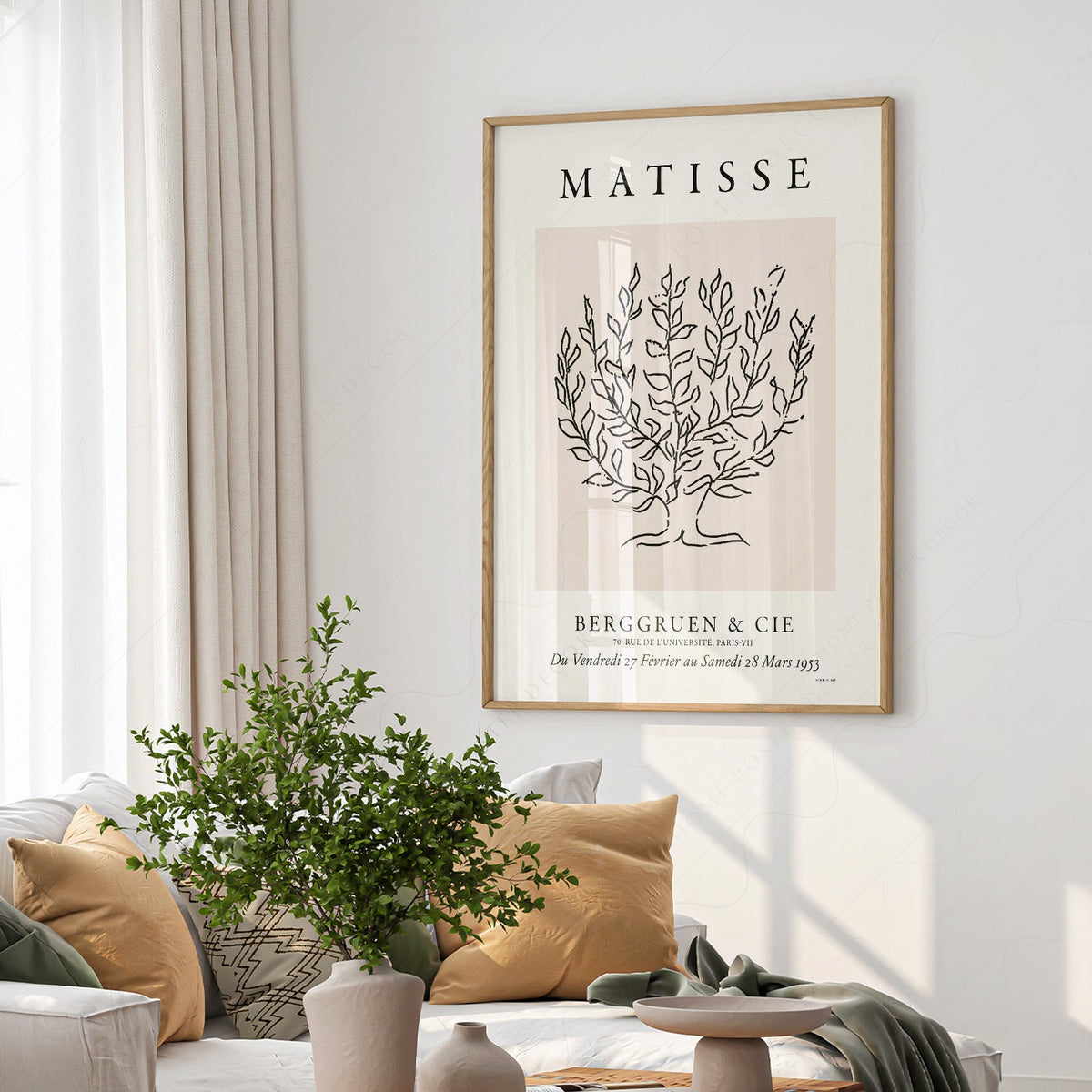 Henri Matisse Tree Drawing Exhibition Poster – Minimalist Line Art Print
