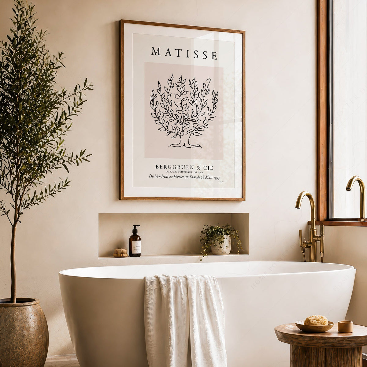 Henri Matisse Tree Drawing Exhibition Poster – Minimalist Line Art Print