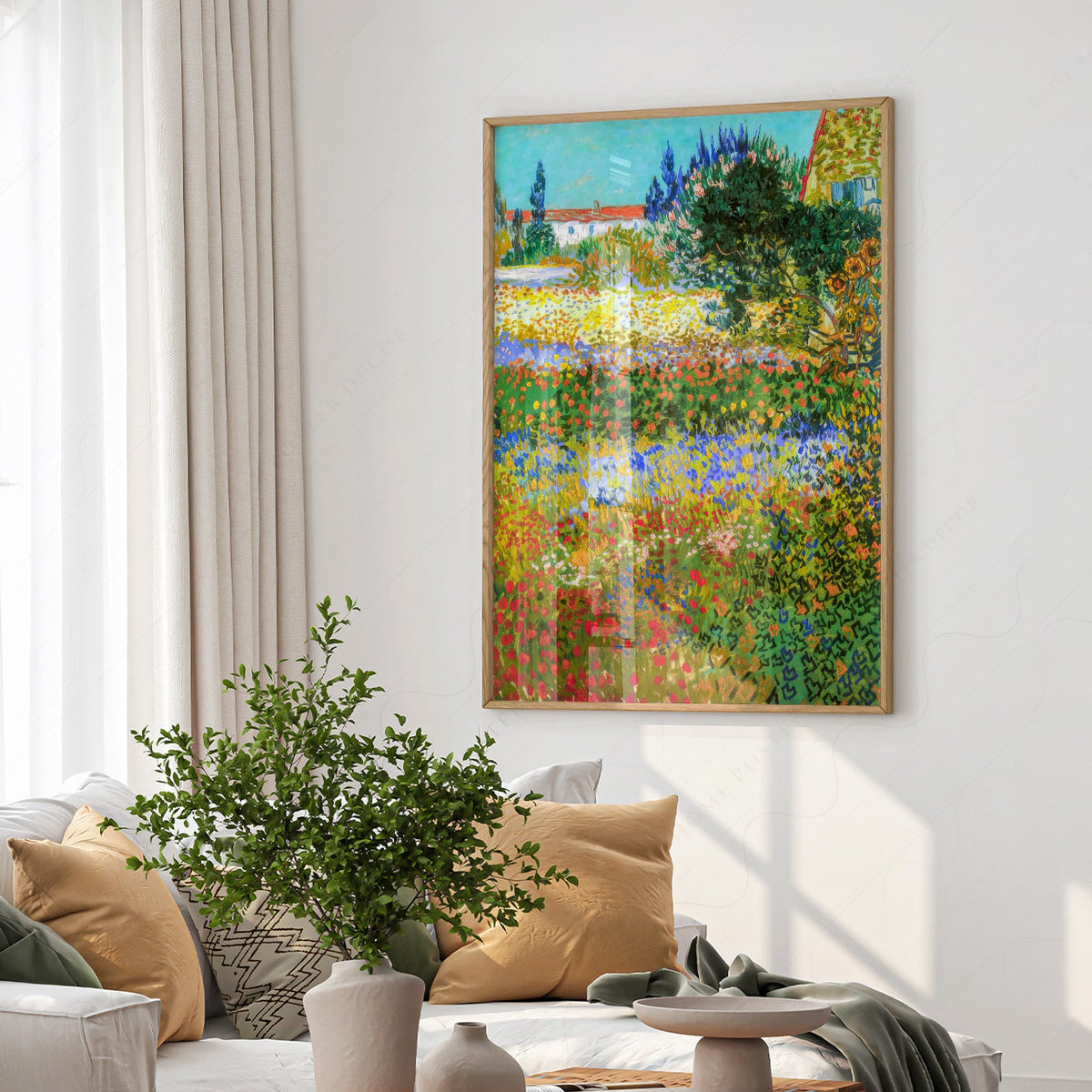 Vincent Van Gogh Flowering Garden Print – Famous Painting Wall Art