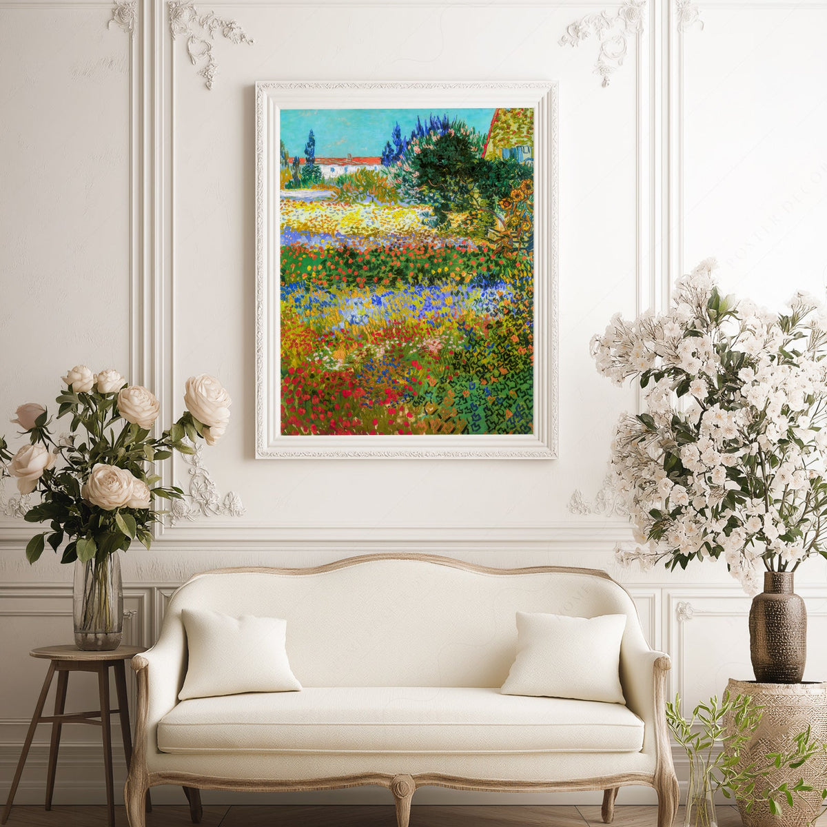 Vincent Van Gogh Flowering Garden Print – Famous Painting Wall Art